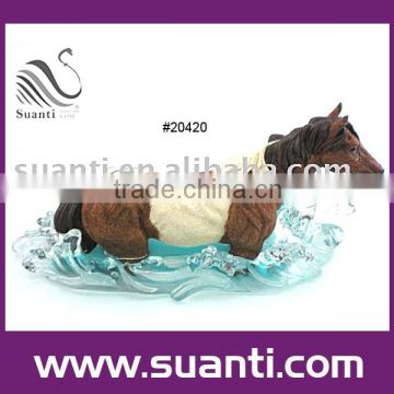 Horse in water polyresin statue