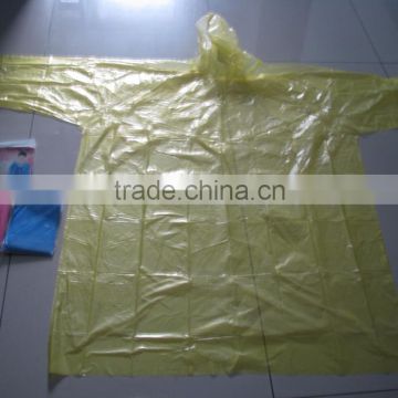 Yellow Color Adult LDPE Raincoat factory price