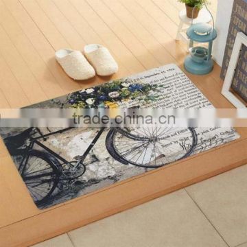 Bike design door mat nonslip recycled rubber floor mat