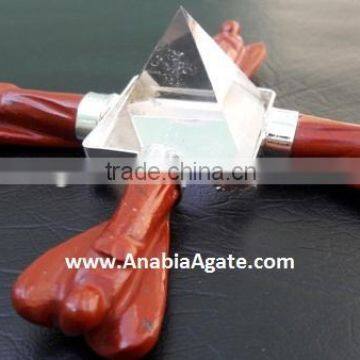 Red Jasper Angels Gemstone Energy Generator :Gemstone Energy Generator With Crystal Quartz Pyramid