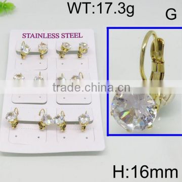 Concinnity gold color earring with rhinestone earring base