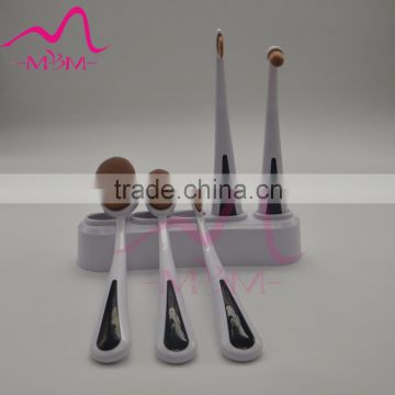 Beauty 10pcs Deluxe Rose Gold Toothbrush Elite Oval Make-up Brushes Set Powder Foundation Contour with Case Box