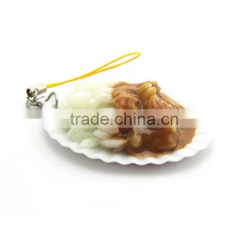 Fancy fake Japanese food rice in plate sample model handicraft in Keychain part and decoration from Sanqi craft