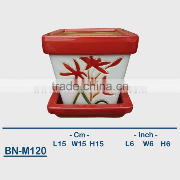 Vietnamese Ceramic Hand Carved Mini Flower Pot BN-M120