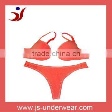 Hot sell women sexy nylon plain underwear bra set