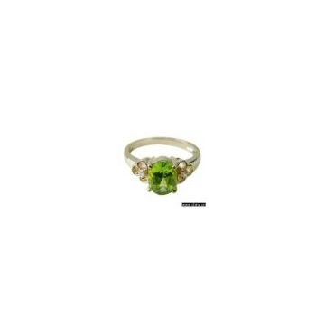 Sell 14K Solid Gold with Natural Peridot, Real Diamond Ring (New Design)
