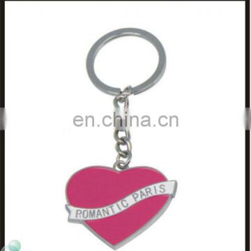 Travelling Collection New Romantic Pink PARIS Heart Enamel Keychain