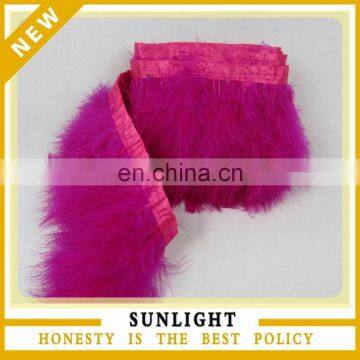 Hot Pink Turkey Feather Fringe Turkey Feather Trim