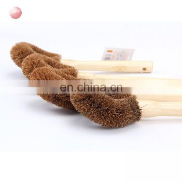 Natural coconut brush wooden handle coconut palm cleaning pot brush