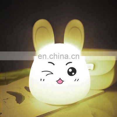 High quality  Christmas Easter lovely rabbit gifts nursery silicone baby night light