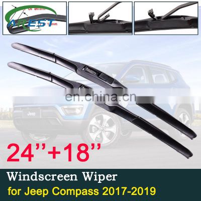Car Wiper Blades Windscreen for Jeep Compass 2017 2018 2019 MK2 2nd Gen Front Window Windshield Car Accessories Stickers