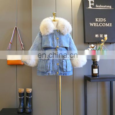 Wholesale new high-end Wholesale Denim jacket supplier denim jacket girl baby winter clothes import porcelain products