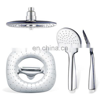 Wholesale Home shower accessories ABS plastic High Quality Chrome High Pressure WaterfallRain head Shower Hand Shower Sets