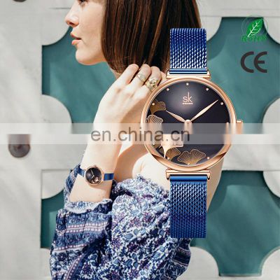 SHENGKE SK Factory Wholesale Luxury Brand Watches K0139L Luxury Chain Mesh Belt Watch Wrist