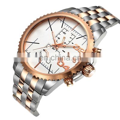 OEM Luxury Designer Brand Quartz Watches Stainless Steel Back Sports Watches Men Wrist Waterproof