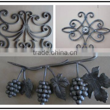 Forged/Cast Hand Forged Wrought Iron Floral Panels, Wrought Iron Metal Ornaments For Gates/Fences/Stairs/Railings Art.5138-5151