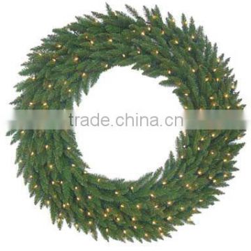 2012 PVC christmas wreath with decorations green christmas wreath with lights
