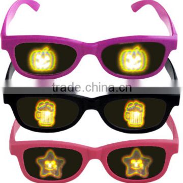 2015 newest popular amazing plastic diffraction glasses smiley