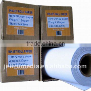 120g/150g/180g/200g/230g/250g large format Glossy Photo Paper (In rolls)