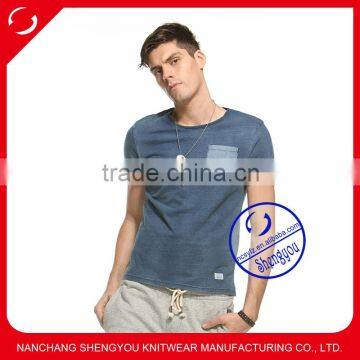 custom 2015 new design mens plain t shirts with pocket wholesale china