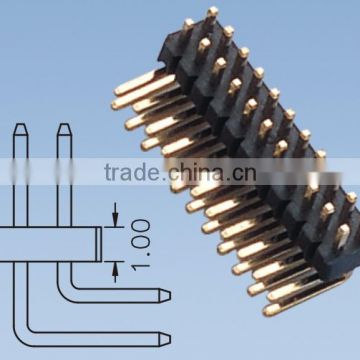 Double Row 90 Degree Pin Header Pitch 1.27mm H=1.0
