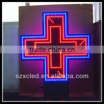 Double sides RB (Red and Blue two colors) P16-800x800mm led cross pharmacy sign