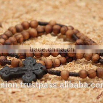 Olive Wood Rosary with Holy Soil Cross