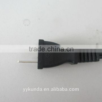 PSE Approved JET 2 pin plug with VCTFK Japan power cable