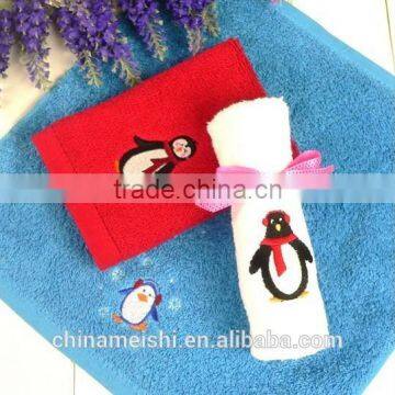 100% cotton gift packing towel with embroidered logo for promotion