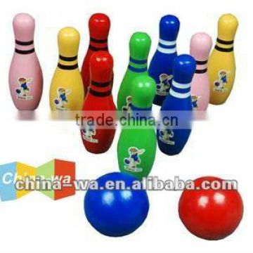2012 wood colored bowling toy set