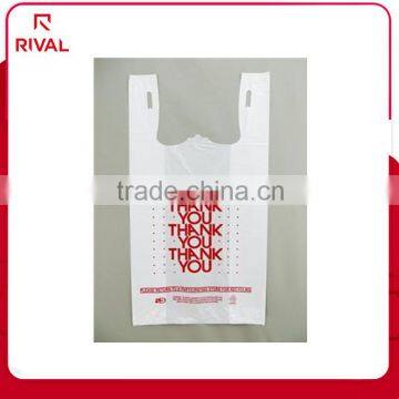 High quality White "Thank You" Plastic T-Shirt Bags manufacturer