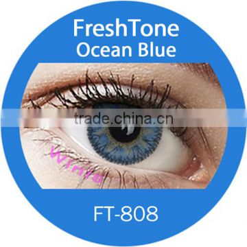 FreshTone ocean blue wholesale price good quality three tone Korean color contacts
