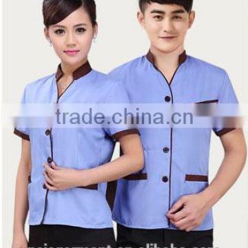 Cleaning service hotels overalls short-sleeved summer clothing cleaning staff cleaning rooms restaurant uniforms 100% polyester