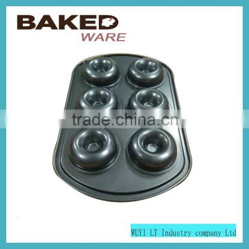 Wholesale china products black color 6 cupcake doughnut cake pan