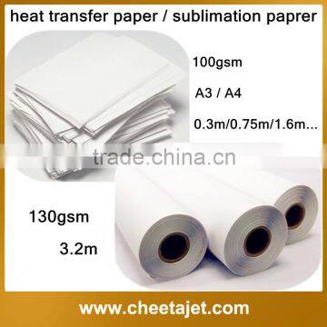 Sublimation heat transfer paper for mugs, ceramic and 100% polyester t-shirt sublimation paper