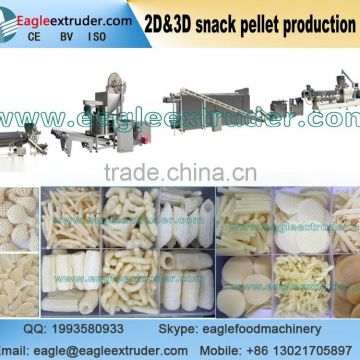 Jinan Eagle DP75 200-300/h 2D and 3D wheat and potato and corn snack pellet chips extruder machine production line