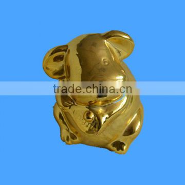 ceramic gold electroplate money box piggy bank