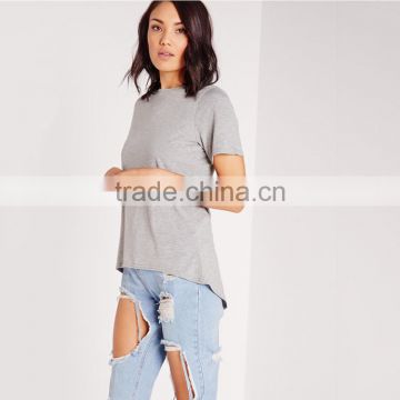 Woman Knit Plain T Shirt Blank Custom Dri Fit import blank t shirts