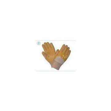 Wrinkle Finished Abrasion Resistance Industrial Protective Gloves With Latex Coated