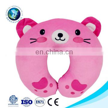 Best selling plush pink bear u shape pillow wholesale cute soft animal funny neck pillow