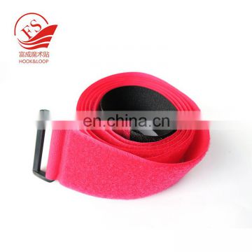 hot sale hook and loop tie with rubber plastic buckle for ratchet tie down strap