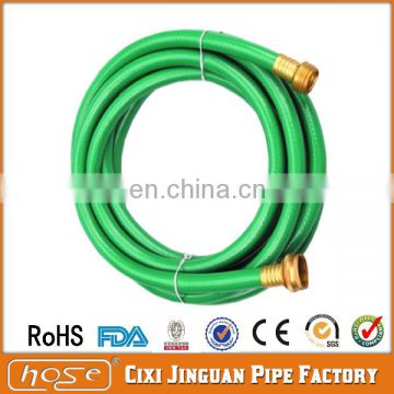 Cixi Jinguan Green PVC Water Supply Hose Pipe,UV Resistant PVC Garden Hose with Brass Fittings,High Pressure Pump Car Wash Hose