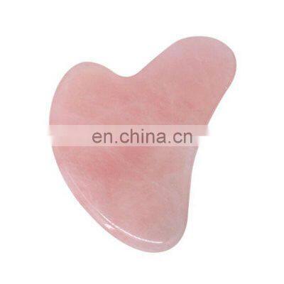 Heart shaped pink quartz gua sha