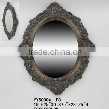 Luxury resin design wall decorative mirror, home decorative resign wall mirror in oval shaped