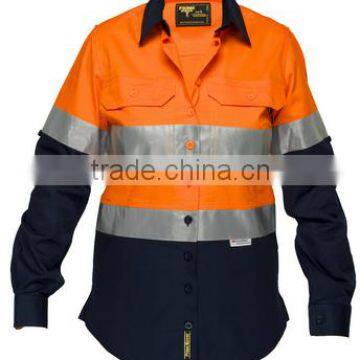hi vis reflective orange long sleeve work shirt