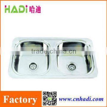 foshan doulbe bowl kitchen design stainless steel kitchen sink HD8148