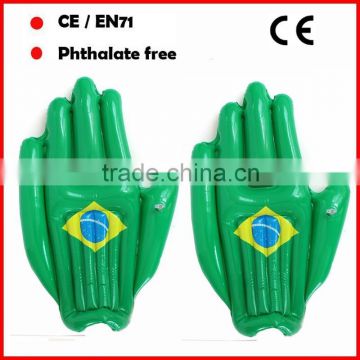 PVC inflatable hand with spain flag printed for cheering in world cup