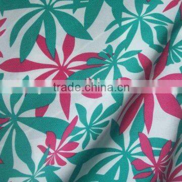 Printed polyester peach skin fabric