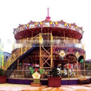 double deck hot carousel rides merry go round