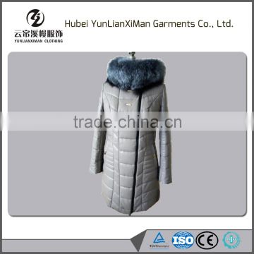 Z15001 Lady's luxury sheep leather jacket with fox fur collar